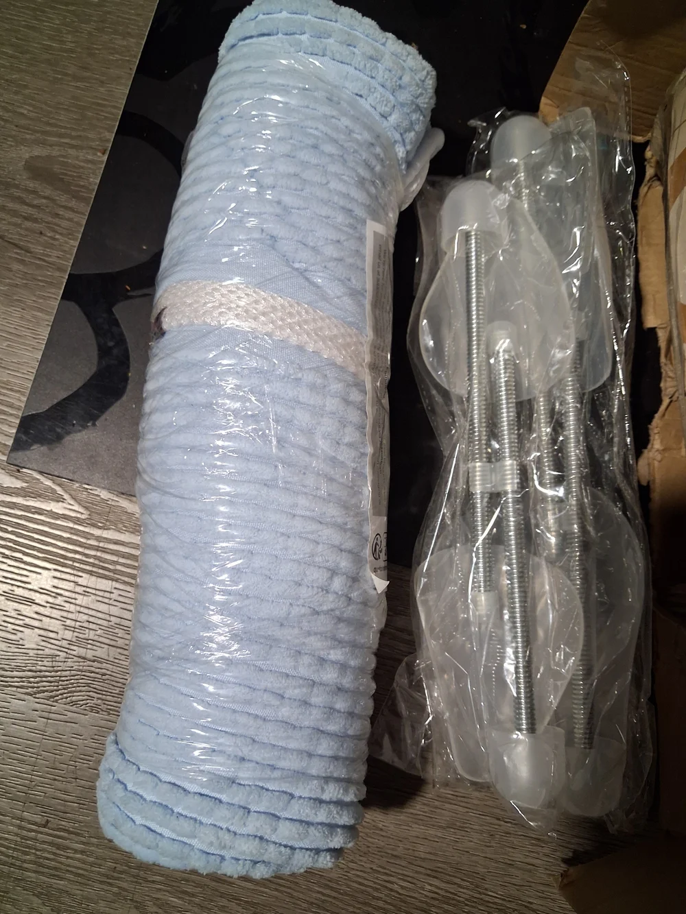Dual Shoe Laundry Bag Set - Light Blue Roll & Hardware